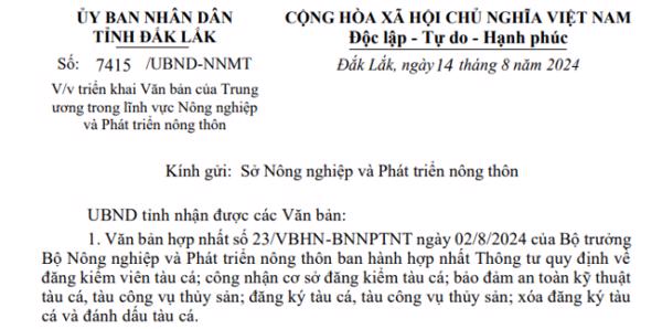 Công văn: Về việc triển khai Văn bản của Trung ương trong lĩnh vực Nông nghiệp và Phát triển nông thôn (200)