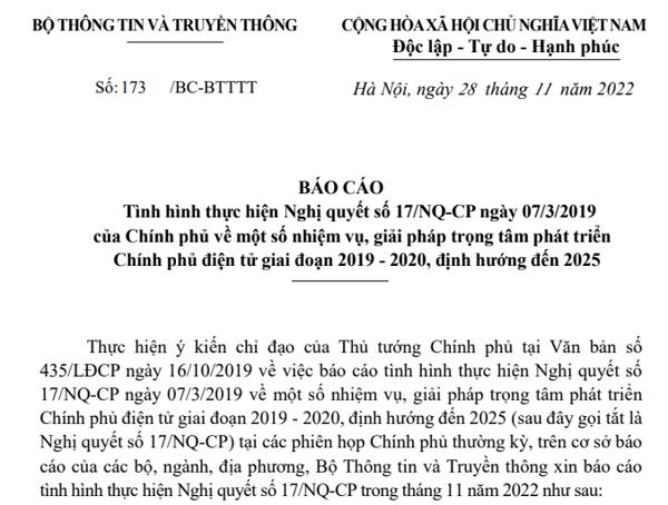  Nghị quyết số 17/NQ-CP ngày 07/3/2019 của Chính phủ về một số nhiệm vụ, giải pháp trọng tâm phát triển Chính phủ điện tử 2019 - 2020, định hướng 2025