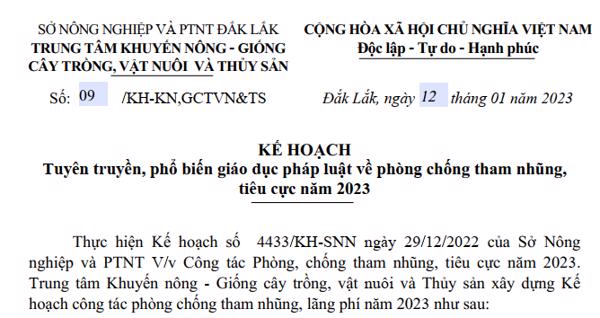  KẾ HOẠCH: Tuyên truyền, phổ biến giáo dục pháp luật về phòng chống tham nhũng,  tiêu cực năm 2023