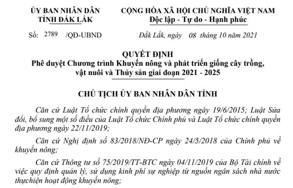 Phê duyệt Chương trình Khuyến nông và phát triển giống cây trồng,  vật nuôi và Thủy sản giai đoạn 2021 - 2025