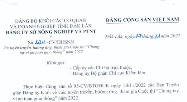 Tuyên truyền, hưởng ứng, tham gia Cuộc thi "chung tay vì an toàn giao thông" năm 2022