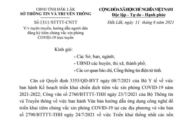 Tuyên truyền, hướng dẫn người dân đăng ký tiêm chủng vắc xin phòng COVID-19 trực tuyến