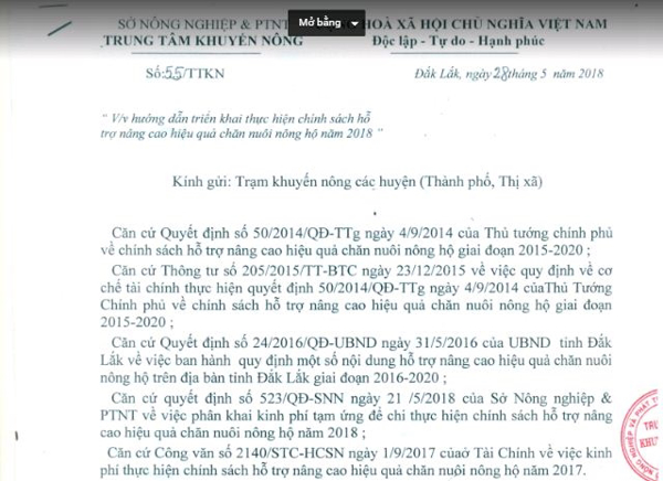 Hướng dẫn triển khai thực hiện chính sách hỗ trợ nâng cao hiệu quả chăn nuôi nông hộ năm 2018