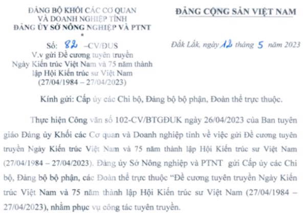 Đề cương tuyên truyền Ngày Kiến trúc Việt Nam và 75 năm thành lập Hội Kiến trúc sư Việt Nam (27/4/1984 - 27/4/2023)