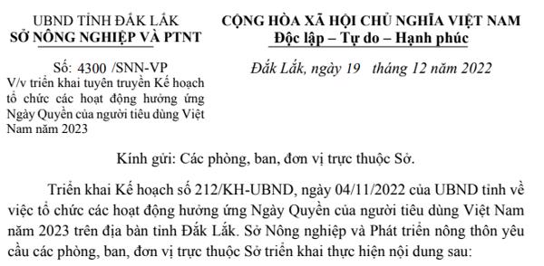 Triển khai tuyên truyền Kế hoạch tổ chức các hoạt động hưởng ứng Ngày Quyền của người tiêu dùng Việt Nam năm 2023