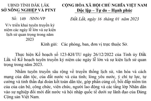 Triển khai tuyên truyền kỷ niệm các ngày lễ lớn và sự kiện lịch sử quan trọng trong năm  2023