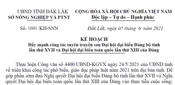 KẾ HOẠCH: Đẩy mạnh công tác tuyên truyền sau Đại hội đại biểu Đảng bộ tỉnh lần thứ XVII và Đại hội đại biểu toàn quốc lần thứ XIII của Đảng