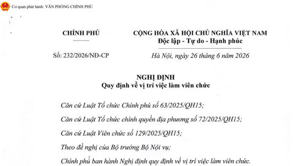 Nghị định Quy định về vị trí việc làm viên chức